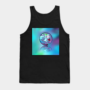 Purple turquoise glass globe square Tank Top